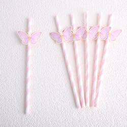 butterfly party straws disposable birthday baby shower wedding decorations