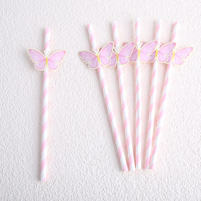Butterfly Party Straws Disposable Birthday Baby Shower Wedding Decorations 0