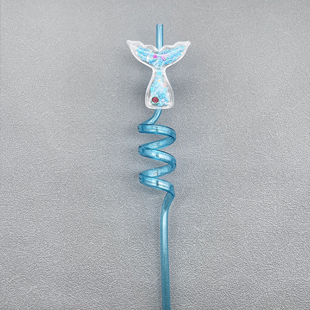 Premium Mermaid Tail Spiral Drink Straws Reusable Party & Beach Drink Decorations