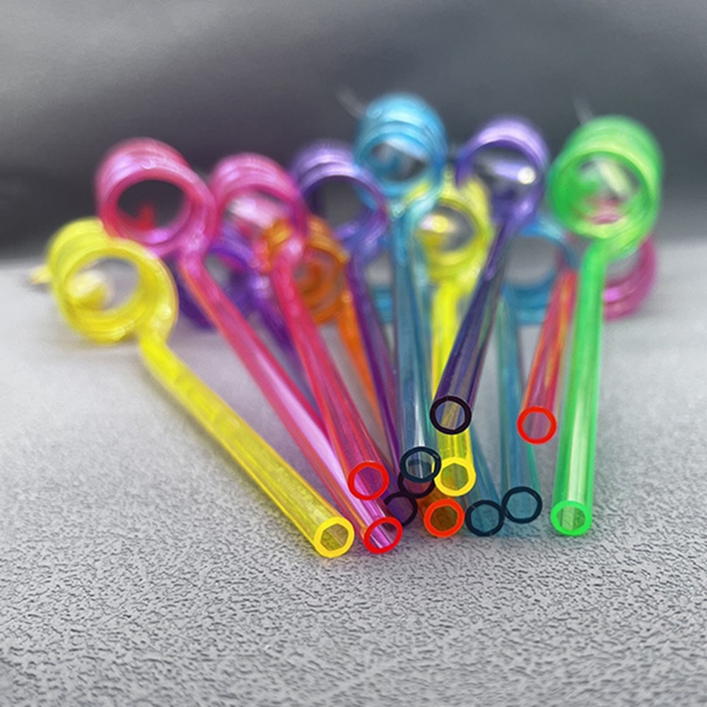 Premium Mermaid Tail Spiral Drink Straws Reusable Party & Beach Drink Decorations