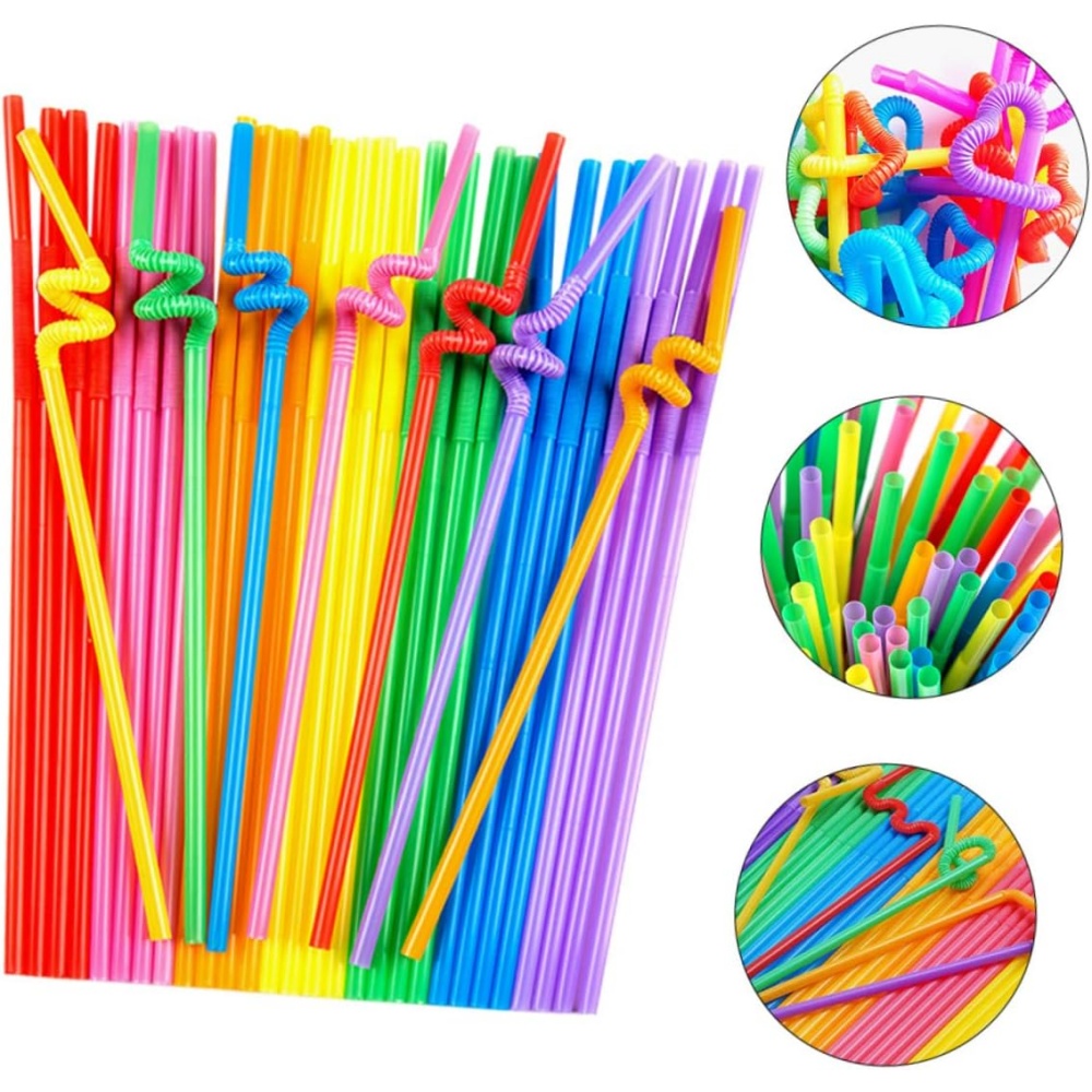 Flexible Disposable Straws for Party Drinks and Everyday Beverages