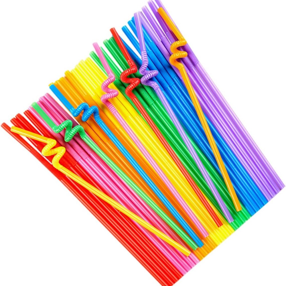 Flexible Disposable Straws for Party Drinks and Everyday Beverages