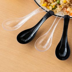 premium clear plastic disposable spoons soup & dessert utensils
