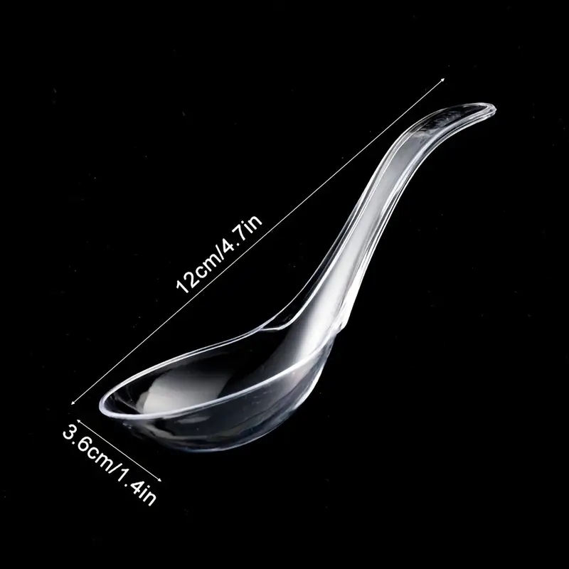 Premium Clear Plastic Disposable Spoons Soup Dessert Utensils 4