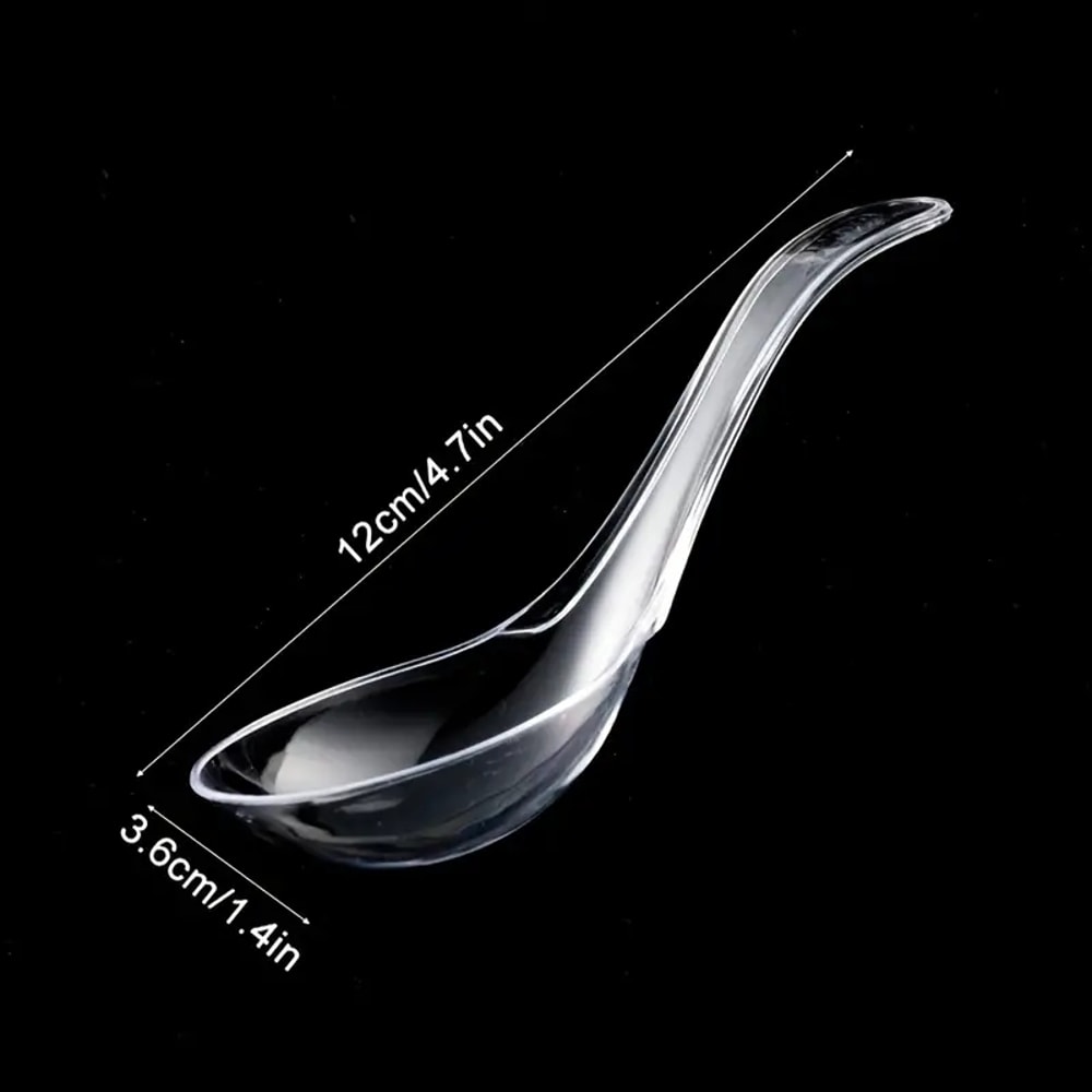 Premium Clear Plastic Disposable Spoons Soup Dessert Utensils 6