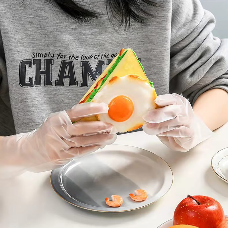 Premium Clear Food Grade Disposable Gloves for Cooking, Cleaning & Food Prep