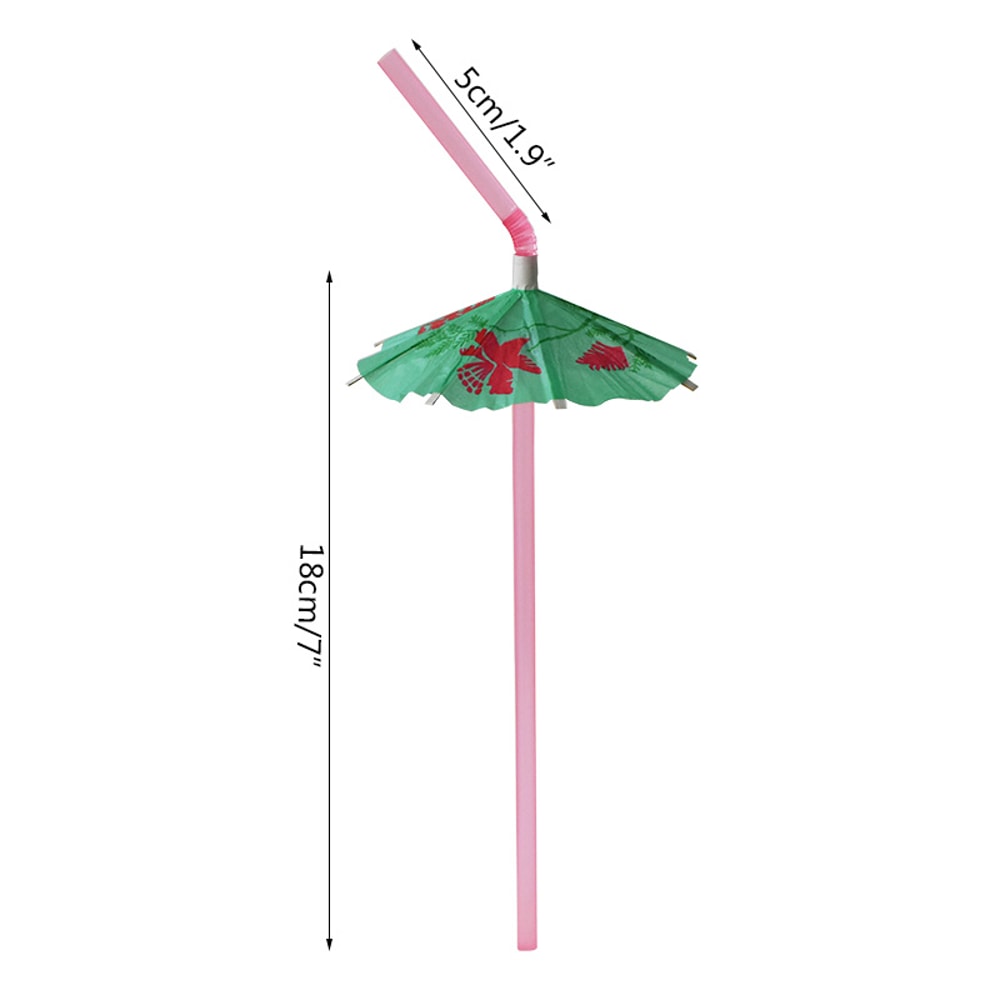 Tropical Umbrella Drink Straws Set Cocktail Party Straws