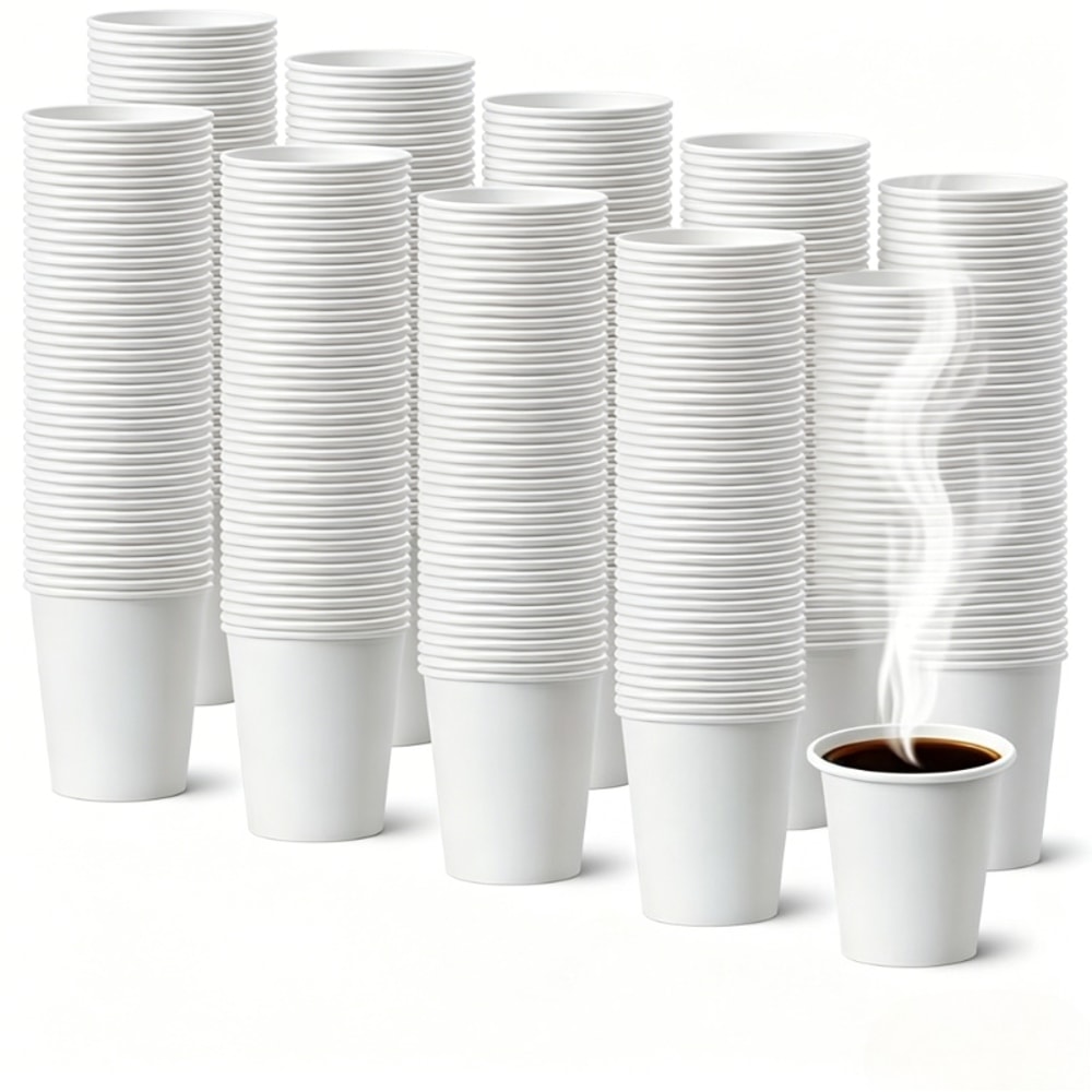 Disposable White Paper Cups For Coffee Juice Parties Hot And Cold Drink Cups 0