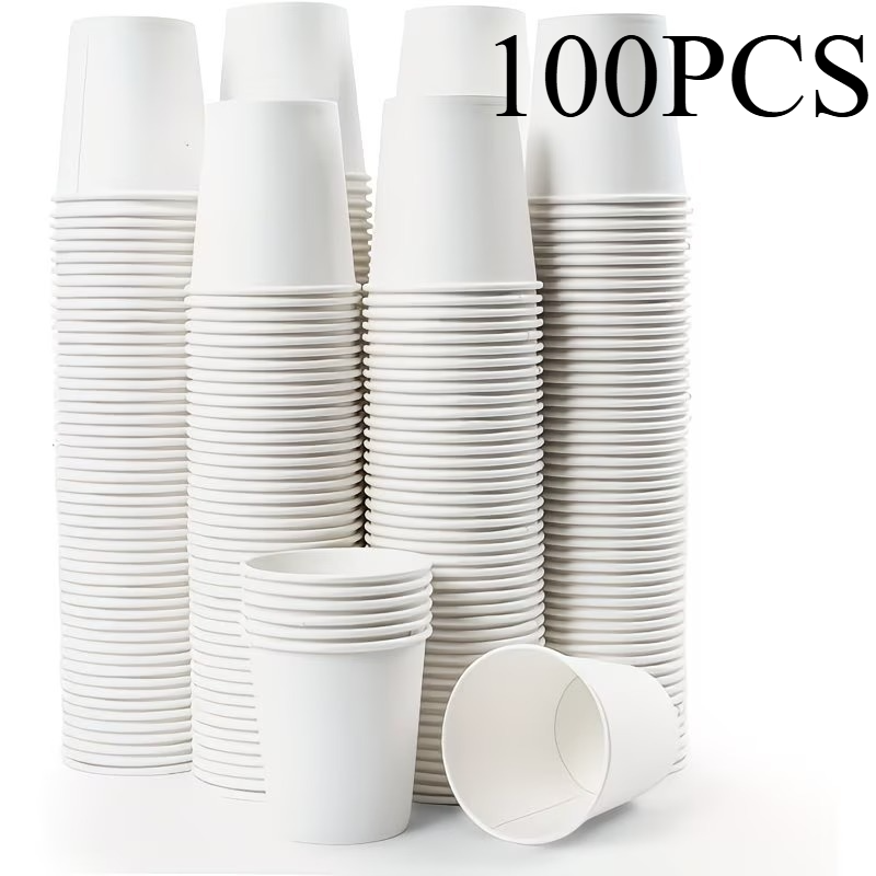 Disposable White Paper Cups For Coffee Juice Parties Hot And Cold Drink Cups 7