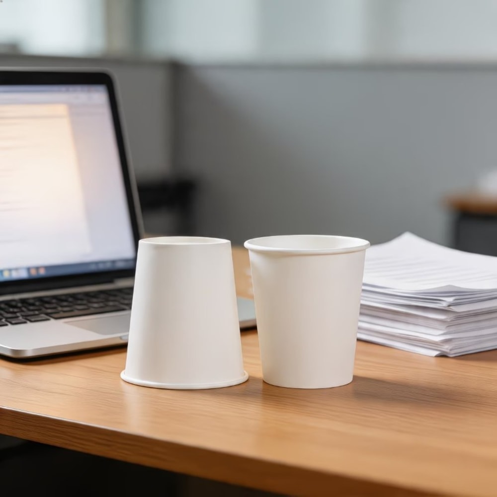 Disposable White Paper Cups For Coffee Juice Parties Hot And Cold Drink Cups 5