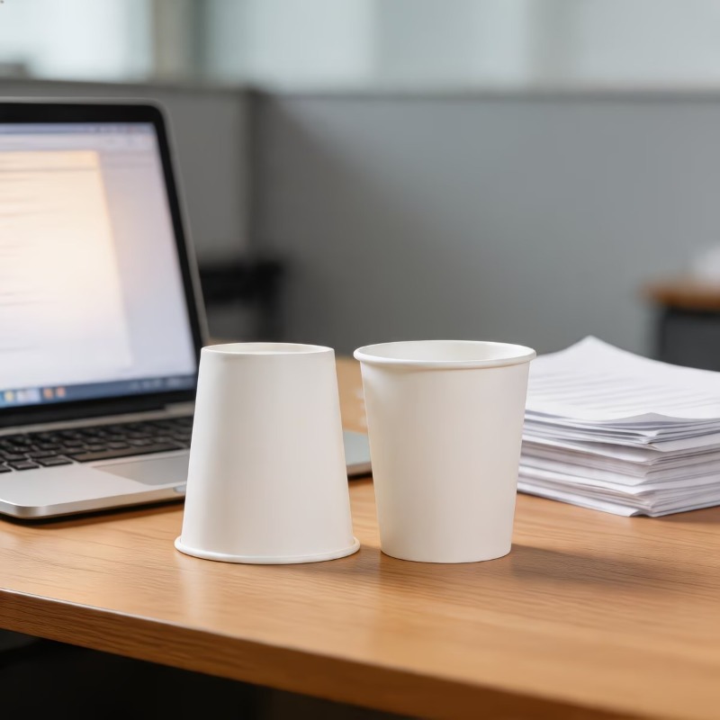 Disposable White Paper Cups For Coffee Juice Parties Hot And Cold Drink Cups 5