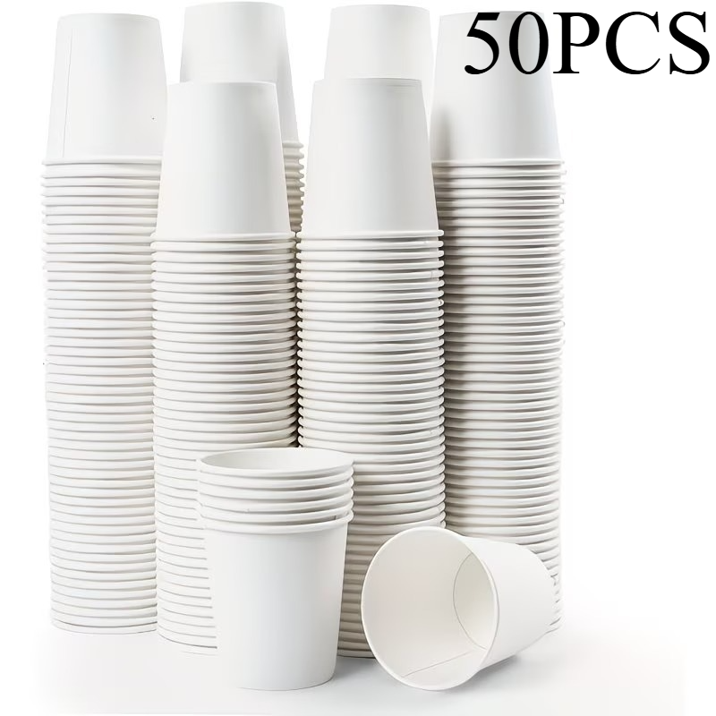 Disposable White Paper Cups For Coffee Juice Parties Hot And Cold Drink Cups 6