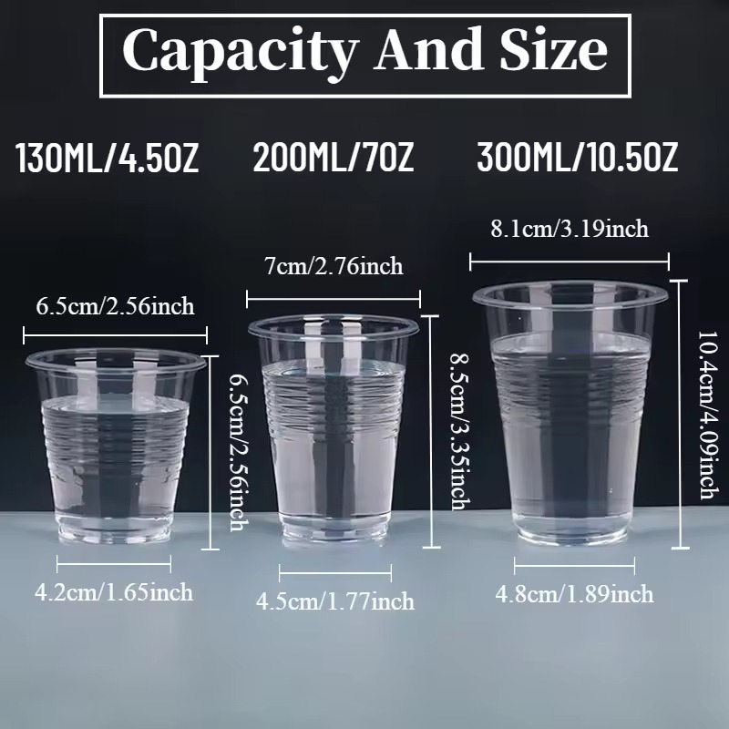 Premium Clear Disposable Plastic Cups For Drinks Parties Bulk Household Tableware 1