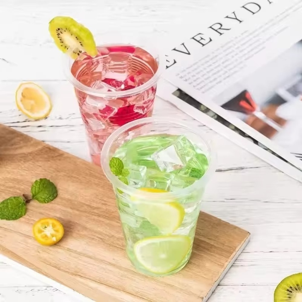 Premium Clear Disposable Plastic Cups For Drinks Parties Bulk Household Tableware 5