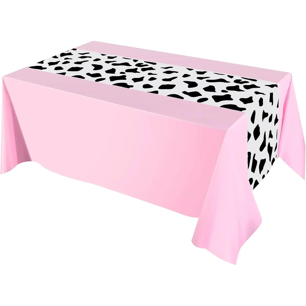 Pink Cowgirl Party Tablecloth Western Cowboy Table Cover for Rodeo Birthday Decor