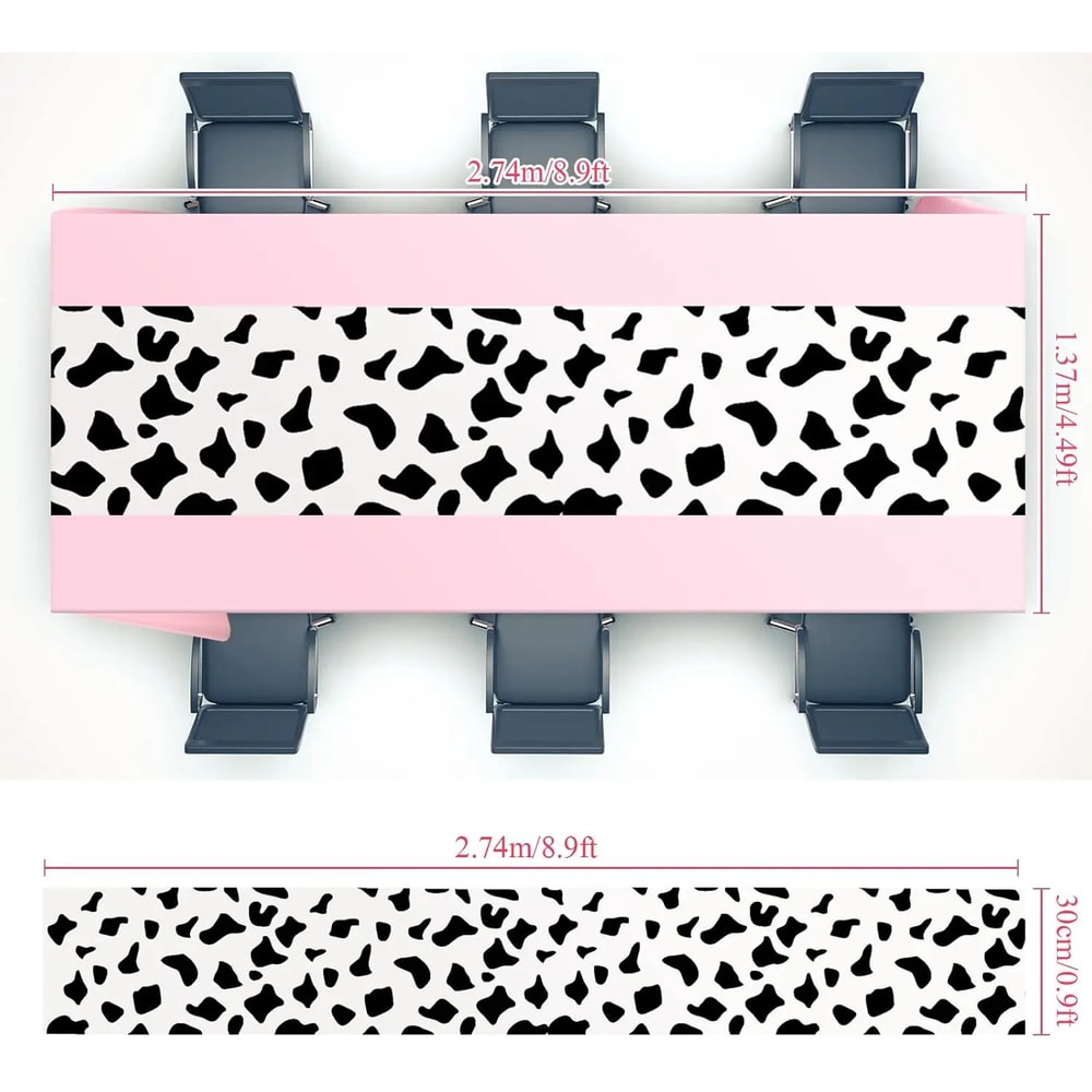 Pink Cowgirl Party Tablecloth Western Cowboy Table Cover for Rodeo Birthday Decor