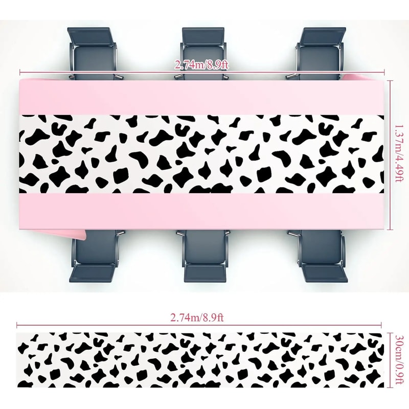 Pink Cowgirl Party Tablecloth Western Cowboy Table Cover for Rodeo Birthday Decor