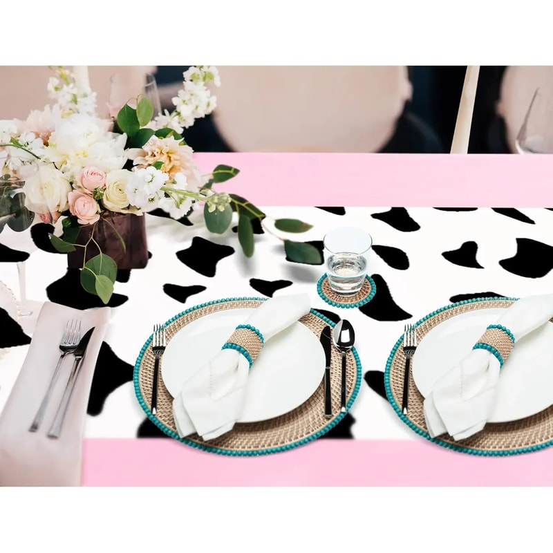 Pink Cowgirl Party Tablecloth Western Cowboy Table Cover for Rodeo Birthday Decor