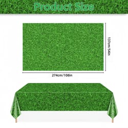 premium green grass party table cover sports & birthday party decorations