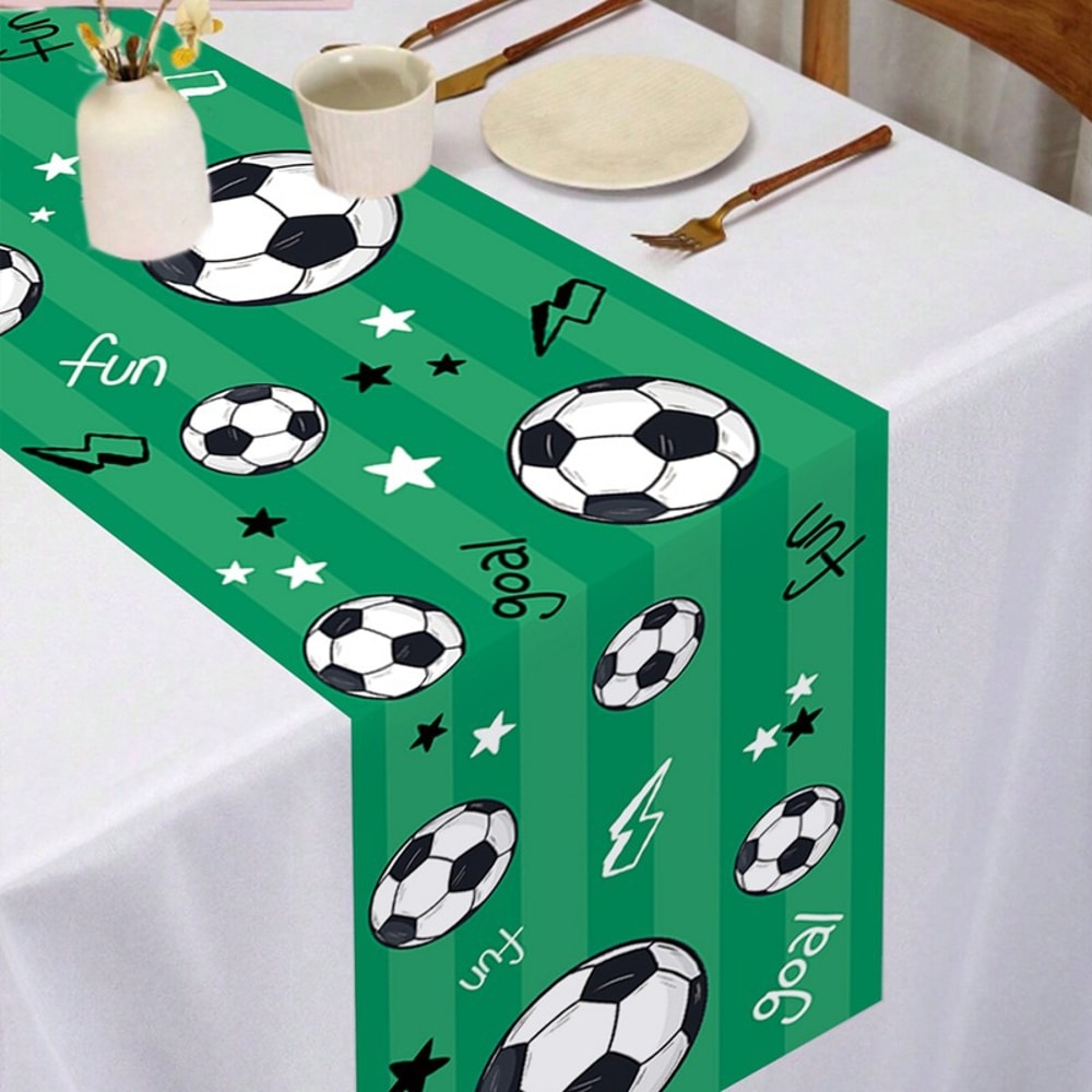 Soccer Match Day Table Runner for Sports Party Decorations