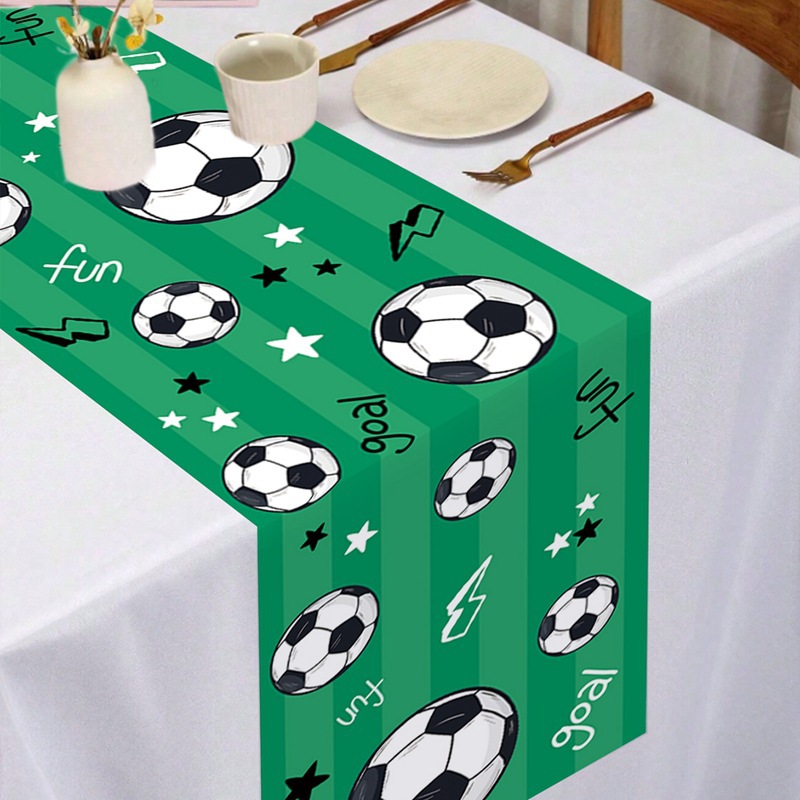 Soccer Match Day Table Runner for Sports Party Decorations