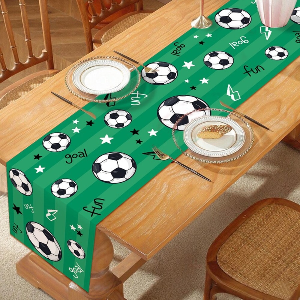 Soccer Match Day Table Runner for Sports Party Decorations