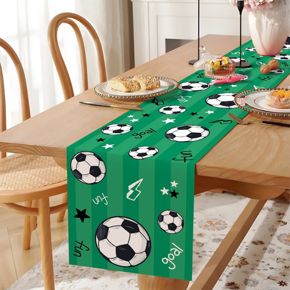 Soccer Match Day Table Runner for Sports Party Decorations