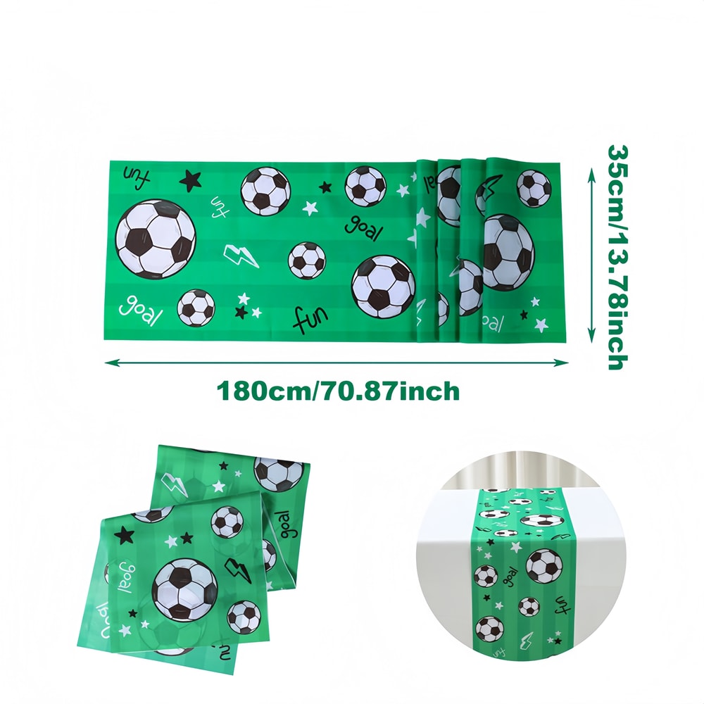 Soccer Match Day Table Runner for Sports Party Decorations