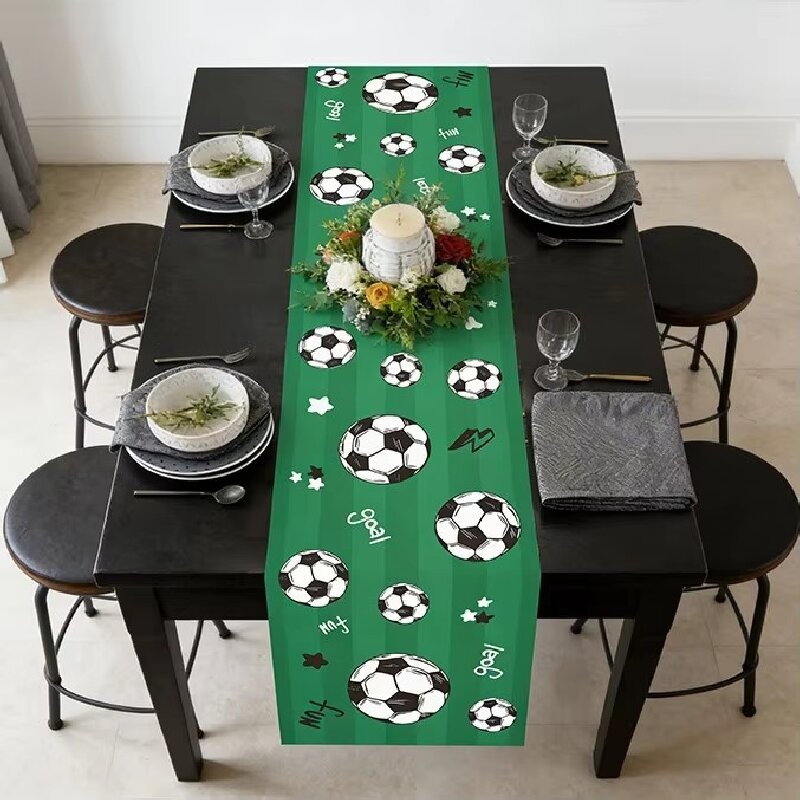 Soccer Match Day Table Runner for Sports Party Decorations