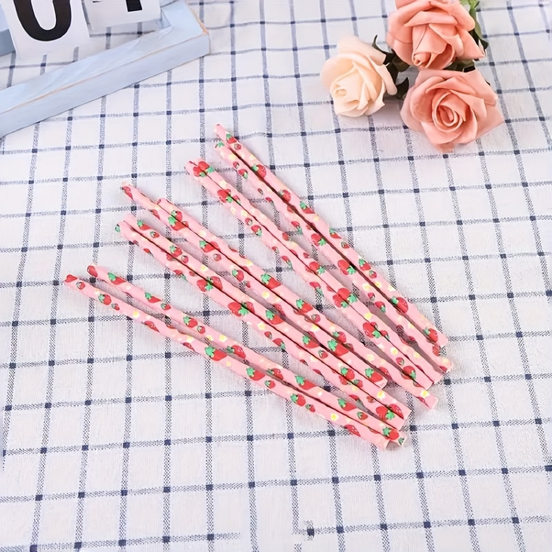 Strawberry Birthday Party Straws Set for Kids Fruit Themed Celebrations