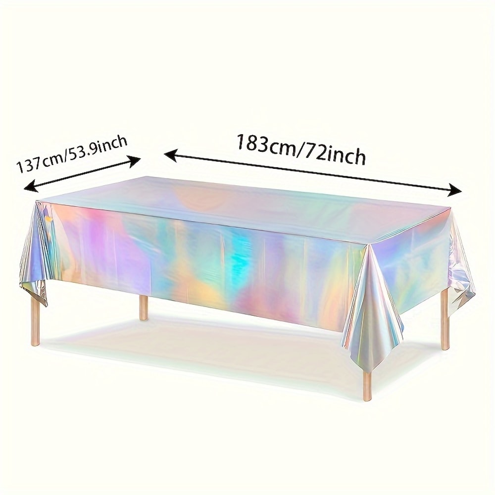 Holographic Party Table Cover For Birthday And Wedding Decor 0