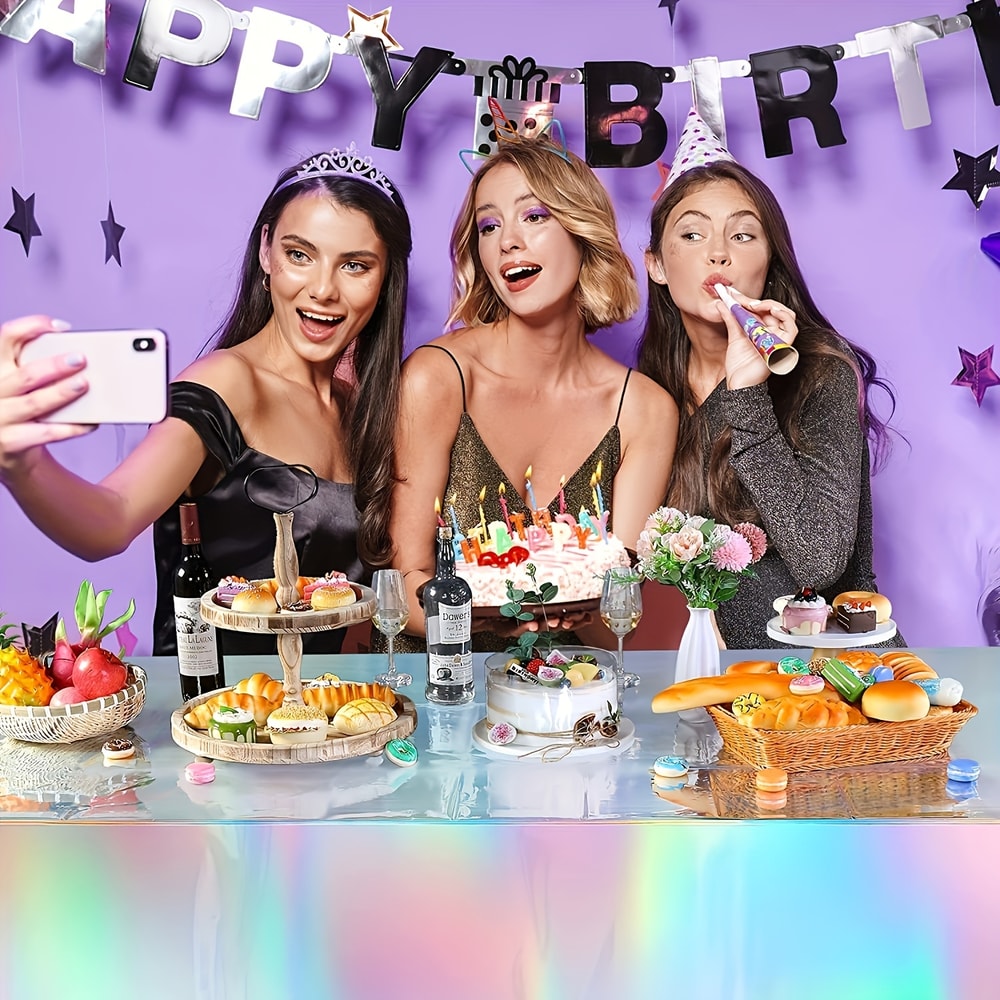 Holographic Party Table Cover For Birthday And Wedding Decor 2