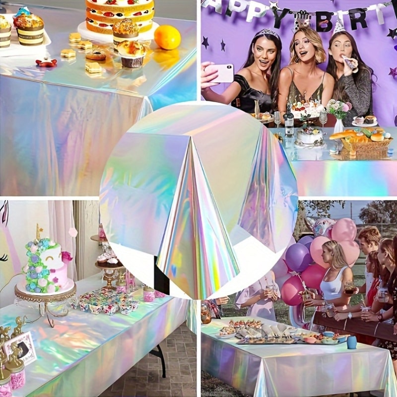 Holographic Party Table Cover For Birthday And Wedding Decor 3
