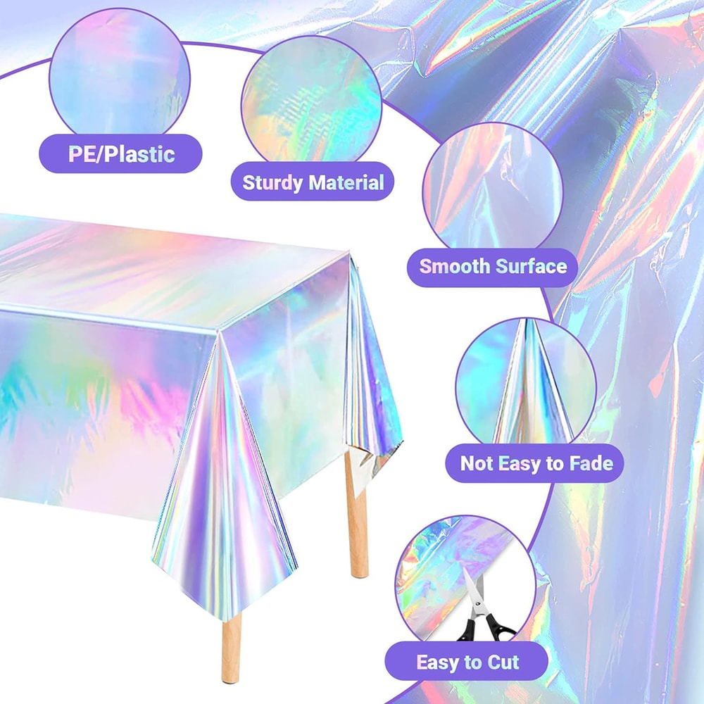 Holographic Party Table Cover For Birthday And Wedding Decor 4