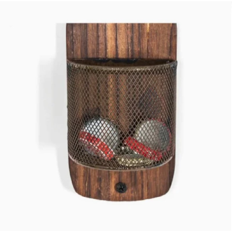 Wall Mounted Bottle Opener with Vintage Beer Cap Catcher Basket