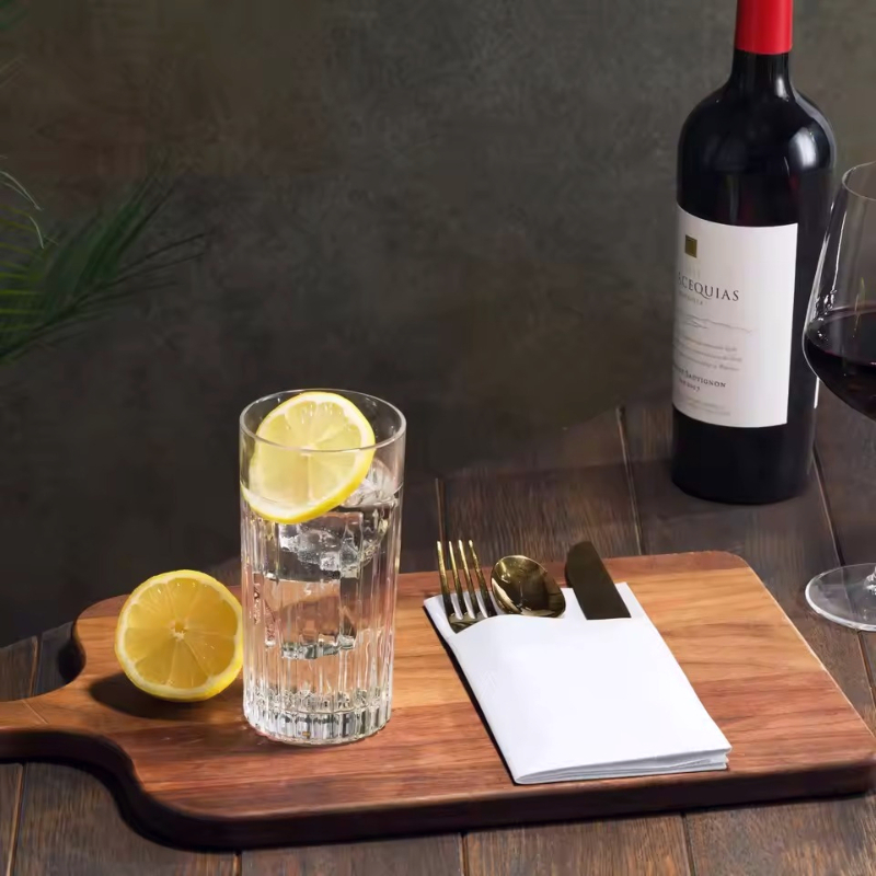White Disposable Cutlery Napkins With Flatware Pocket