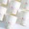 White Floral Disposable Paper Cups for Coffee Cold Drinks and Party Tables