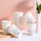 White Floral Disposable Paper Cups for Coffee Cold Drinks and Party Tables