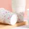 White Floral Disposable Paper Cups for Coffee Cold Drinks and Party Tables