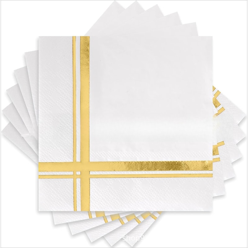 Black Gold Foil Disposable Party Napkins 2
