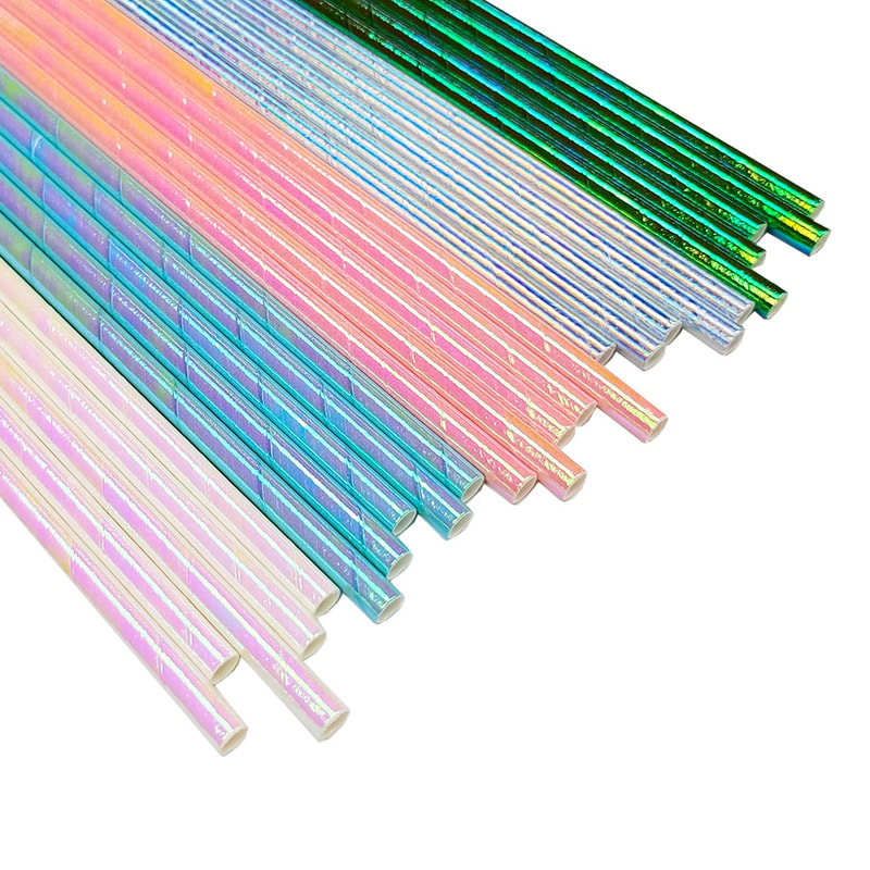 Biodegradable Decorative Disposable Drinking Straws For Weddings Birthdays 5