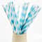 Blue White Striped Biodegradable Paper Straws For Parties And Drinks 0