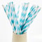 Blue White Striped Biodegradable Paper Straws For Parties And Drinks 0