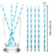 Blue White Striped Biodegradable Paper Straws For Parties And Drinks 5