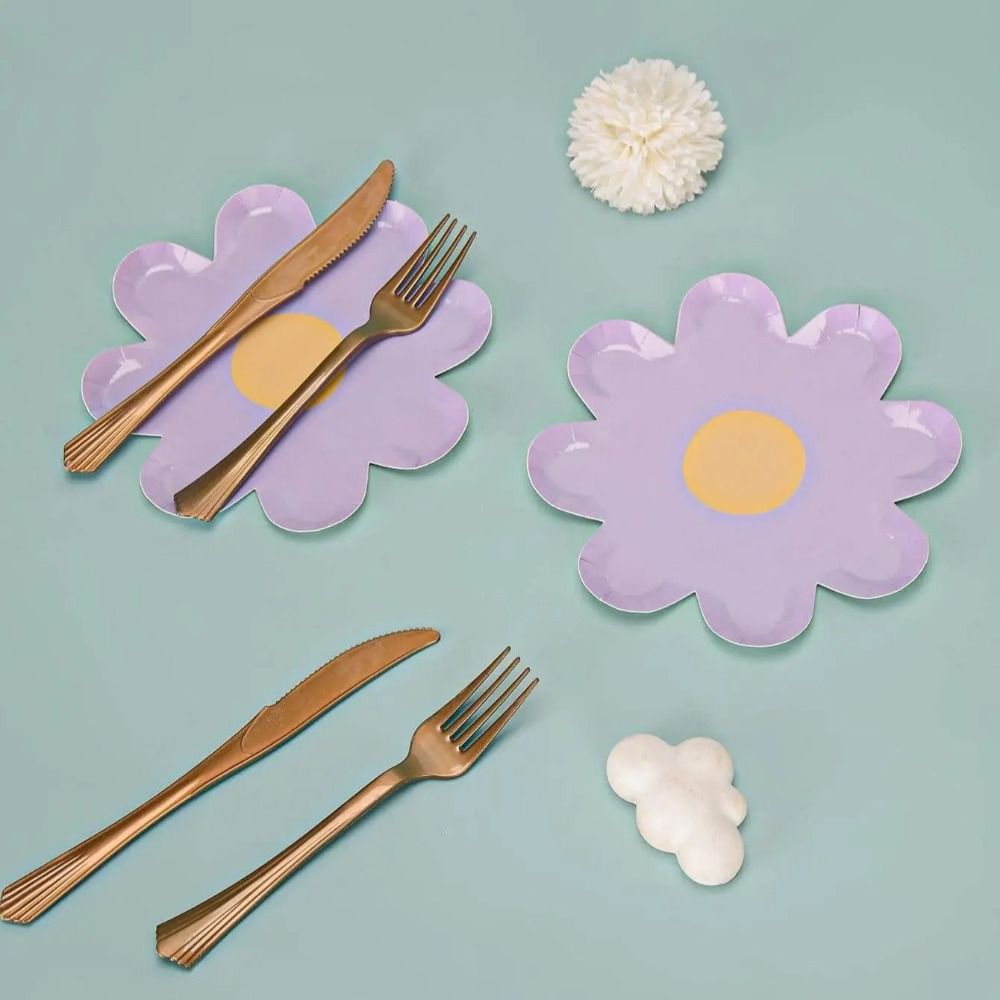 Charming Daisy Floral Disposable Paper Plates For Party Picnic Birthday Tableware 3
