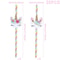 Unicorn Rainbow Disposable Straws for Birthday Party Tableware
