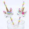 Unicorn Rainbow Disposable Straws for Birthday Party Tableware