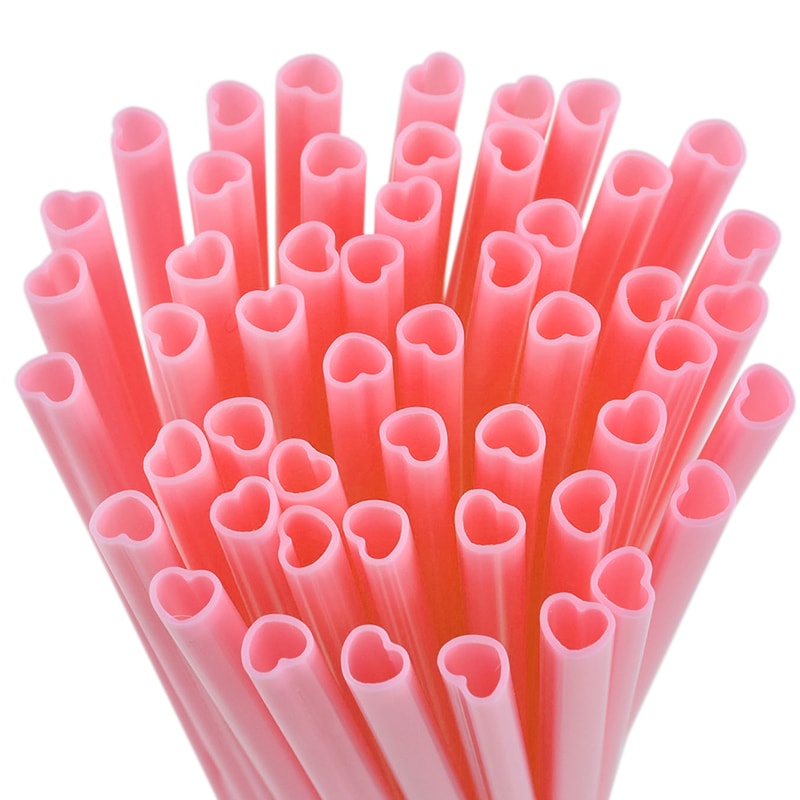 Heart Shaped Disposable Straws For Bridal Showers Weddings And Parties 0