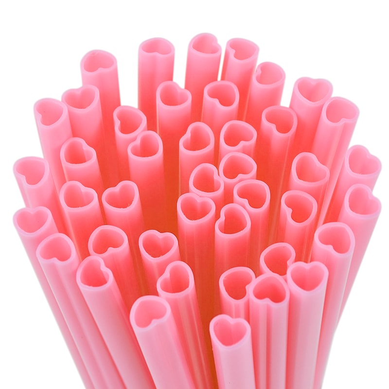 Heart Shaped Disposable Straws For Bridal Showers Weddings And Parties 6