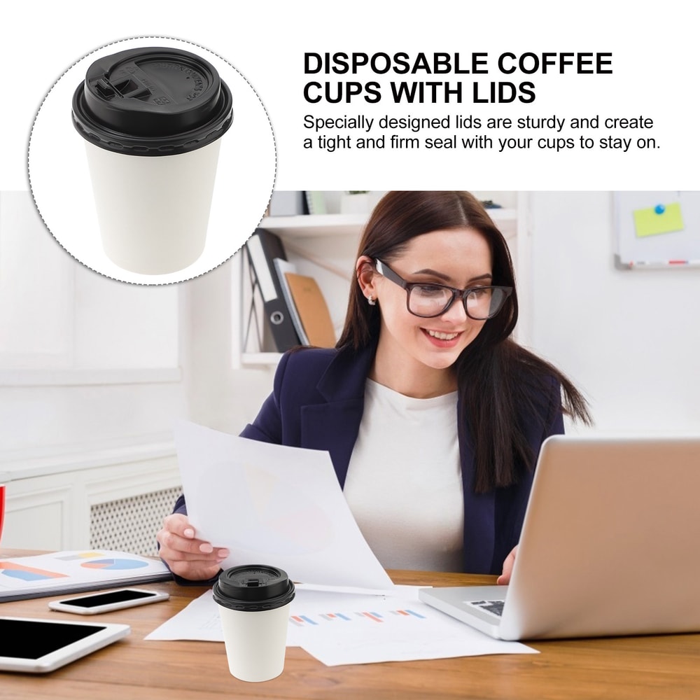 Premium Insulated Double Wall Takeaway Paper Coffee Cups With Lids 1